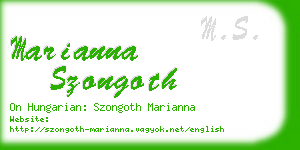 marianna szongoth business card